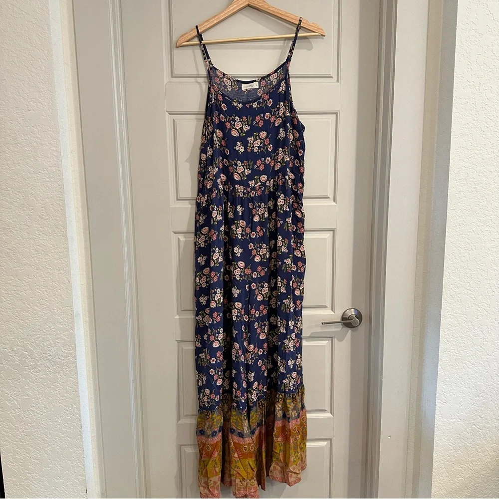 Natural Life Zoe Wide Leg Floral Boho Jumpsuit Size Large - Picture 2 of 10